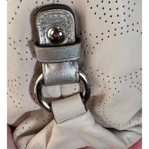 COACH - Signature Perforated Leather North/South Hobo Bag/Blush/Metallic Silver - Picture 9 of 16